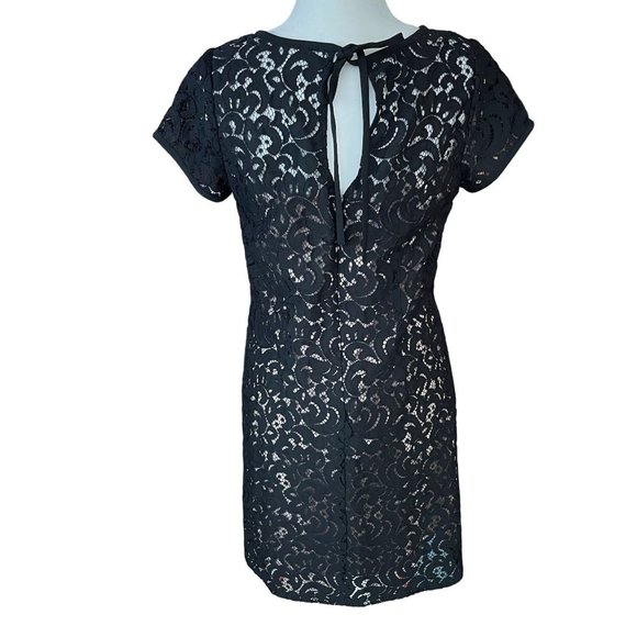 Loft Black Lace Lined Sheath Dress - 8 - Picture 2 of 9
